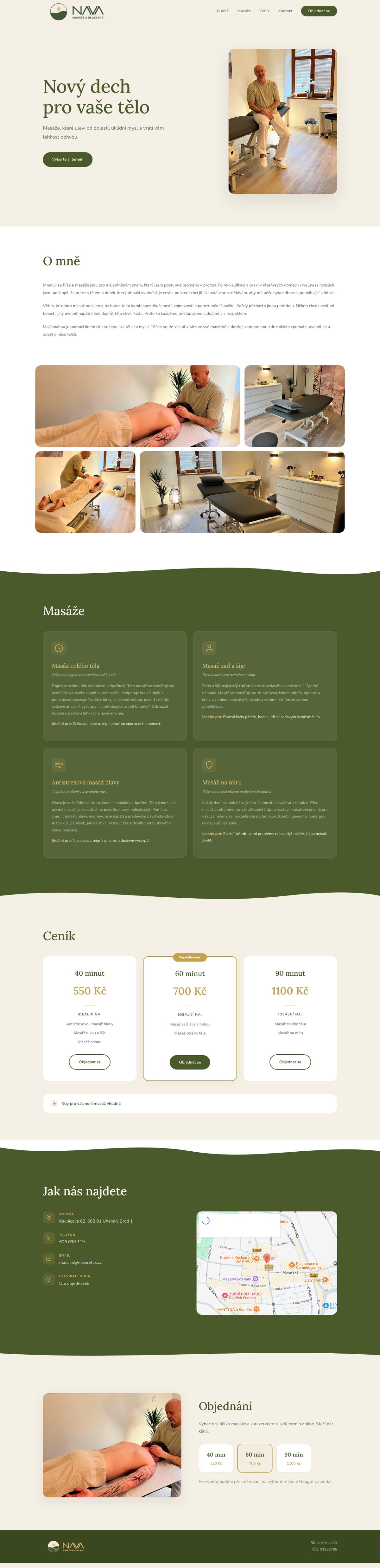 Homepage webu NAVA Relax